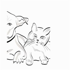 Dog Cat Domestic Animal Silhouette Large Garden Flag (two Sides) by Modalart