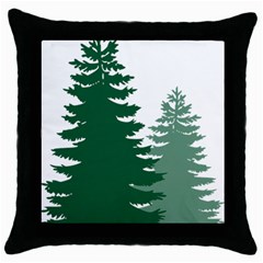 Pine Trees Spruce Tree Throw Pillow Case (black) by Modalart