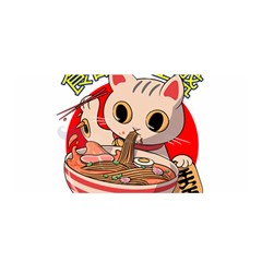 Ramen Cat Noodles Cute Japanes Satin Wrap 35  X 70  by Modalart