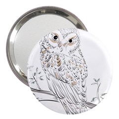 Owl Bird Wildlife Bird Of Prey 3  Handbag Mirrors by Modalart