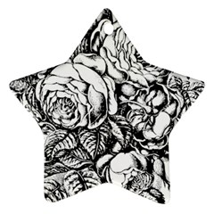 Roses Bouquet Flowers Sketch Star Ornament (two Sides) by Modalart