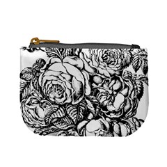 Roses Bouquet Flowers Sketch Mini Coin Purse by Modalart