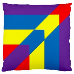 Colorful Red Yellow Blue Purple Large Cushion Case (one Side) by Grandong