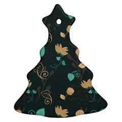 Flower Leaves Pattern Seamless Christmas Tree Ornament (two Sides)