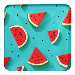 Watermelon Fruit Slice Square Glass Fridge Magnet (4 Pack)