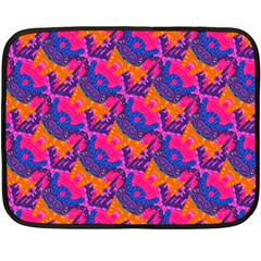 Purple Blue Abstract Pattern Two Sides Fleece Blanket (mini) by Bedest