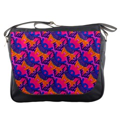 Purple Blue Abstract Pattern Messenger Bag