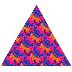 Purple Blue Abstract Pattern Wooden Puzzle Triangle