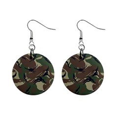 Camouflage Pattern Fabric Mini Button Earrings