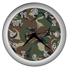 Camouflage Pattern Fabric Wall Clock (Silver)