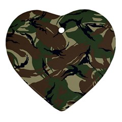 Camouflage Pattern Fabric Heart Ornament (Two Sides)