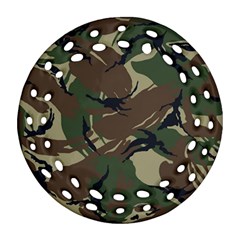 Camouflage Pattern Fabric Ornament (Round Filigree)