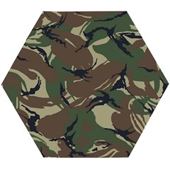 Camouflage Pattern Fabric Wooden Puzzle Hexagon