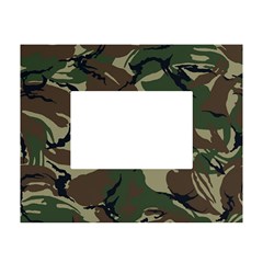 Camouflage Pattern Fabric White Tabletop Photo Frame 4 x6 