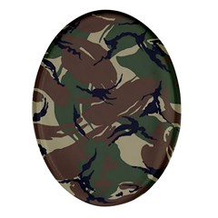 Camouflage Pattern Fabric Oval Glass Fridge Magnet (4 pack)