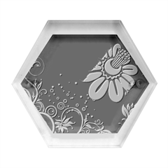 Flower Abstract Desenho Hexagon Wood Jewelry Box by Bedest