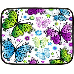 Butterflies Abstract Background Colorful Desenho Vector Two Sides Fleece Blanket (mini) by Bedest