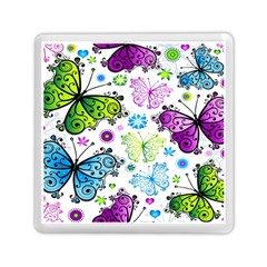 Butterflies Abstract Background Colorful Desenho Vector Memory Card Reader (square)