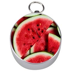 Watermelon Fruit Green Red Silver Compasses by Bedest