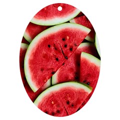 Watermelon Fruit Green Red Uv Print Acrylic Ornament Oval by Bedest