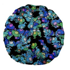 Chromatic Creatures Dance Wacky Pattern Large 18  Premium Flano Round Cushions by dflcprintsclothing