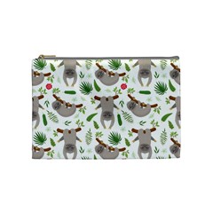 Seamless Pattern With Cute Sloths Cosmetic Bag (medium) by Ndabl3x