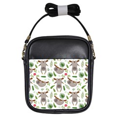 Seamless Pattern With Cute Sloths Girls Sling Bag by Ndabl3x