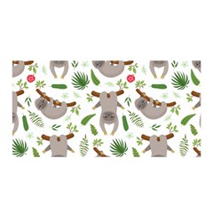 Seamless Pattern With Cute Sloths Satin Wrap 35  X 70  by Ndabl3x