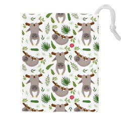 Seamless Pattern With Cute Sloths Drawstring Pouch (5xl) by Ndabl3x