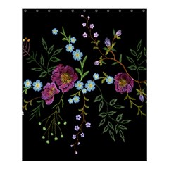 Embroidery Trend Floral Pattern Small Branches Herb Rose Shower Curtain 60  X 72  (medium)  by Ndabl3x