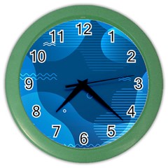 Abstract Classic Blue Background Color Wall Clock by Ndabl3x