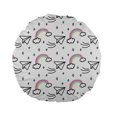 Cute Art Print Pattern Standard 15  Premium Round Cushions