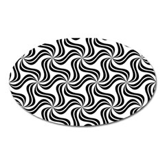 Soft Pattern Repeat Monochrome Oval Magnet by Ravend