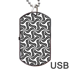 Soft Pattern Repeat Monochrome Dog Tag Usb Flash (one Side)