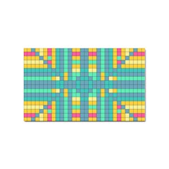 Checkerboard Squares Abstract Art Sticker (rectangular)