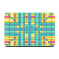 Checkerboard Squares Abstract Art Small Doormat
