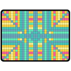 Checkerboard Squares Abstract Art Fleece Blanket (large)