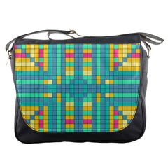 Checkerboard Squares Abstract Art Messenger Bag