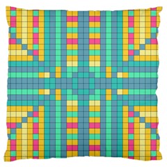 Checkerboard Squares Abstract Art Large Cushion Case (two Sides)