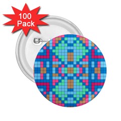 Checkerboard Square Abstract 2.25  Buttons (100 pack) 