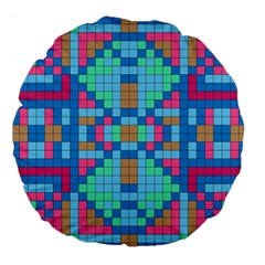 Checkerboard Square Abstract Large 18  Premium Round Cushions