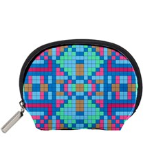 Checkerboard Square Abstract Accessory Pouch (small)