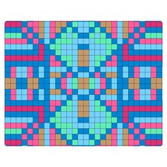 Checkerboard Square Abstract Two Sides Premium Plush Fleece Blanket (Medium)