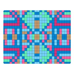 Checkerboard Square Abstract Two Sides Premium Plush Fleece Blanket (Large)