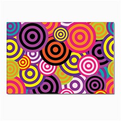 Abstract Circles Background Retro Postcard 4 x 6  (pkg Of 10) by Ravend