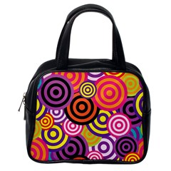 Abstract Circles Background Retro Classic Handbag (one Side)