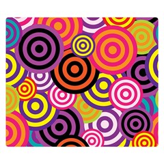 Abstract Circles Background Retro Two Sides Premium Plush Fleece Blanket (small) by Ravend