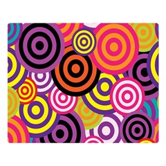Abstract Circles Background Retro Two Sides Premium Plush Fleece Blanket (large) by Ravend
