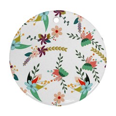 Floral Backdrop Pattern Flower Ornament (round)