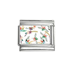 Floral Backdrop Pattern Flower Italian Charm (9mm) by Ravend